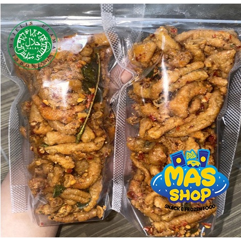 Kripik usus pedas daun jeruk 70gr  kripik usus krispi c