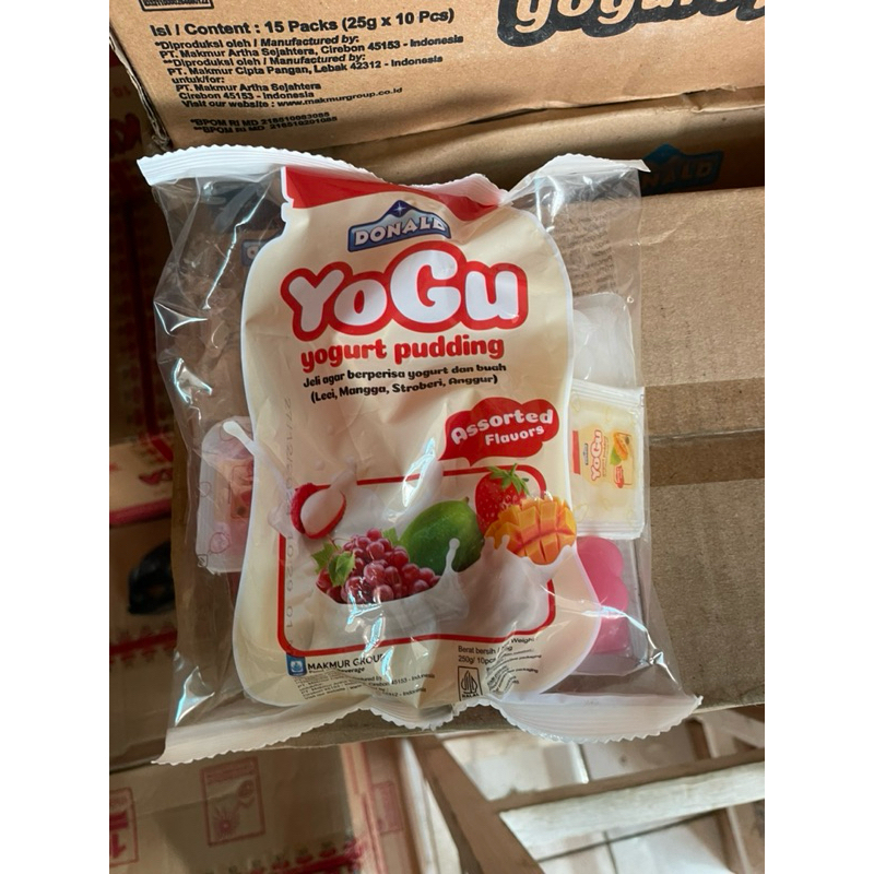 Yogu donald puding yoghurt pudding jelly 1pak isi 10pcs