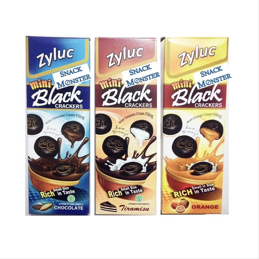 Biskitop Zyluc Biskuit Coklat 35gr Mini Black Crackers 