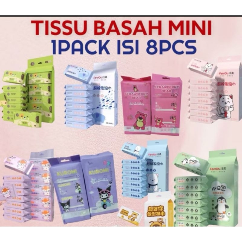 Tisu basah sanrio isi80 shet & mini portable wipes kara