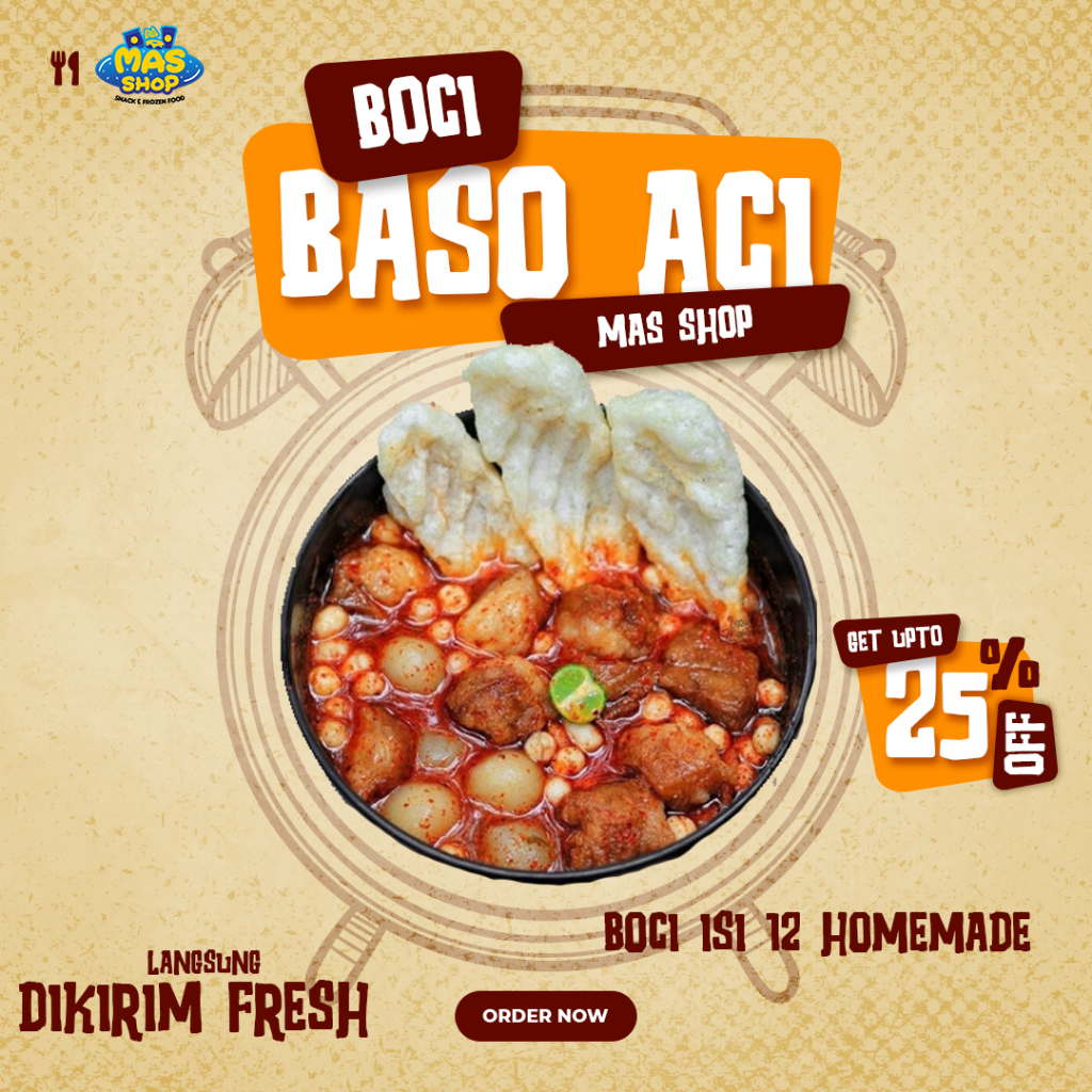 BASO ACI HOMEMADE boci isi 12 baso aci tulang rangu seb