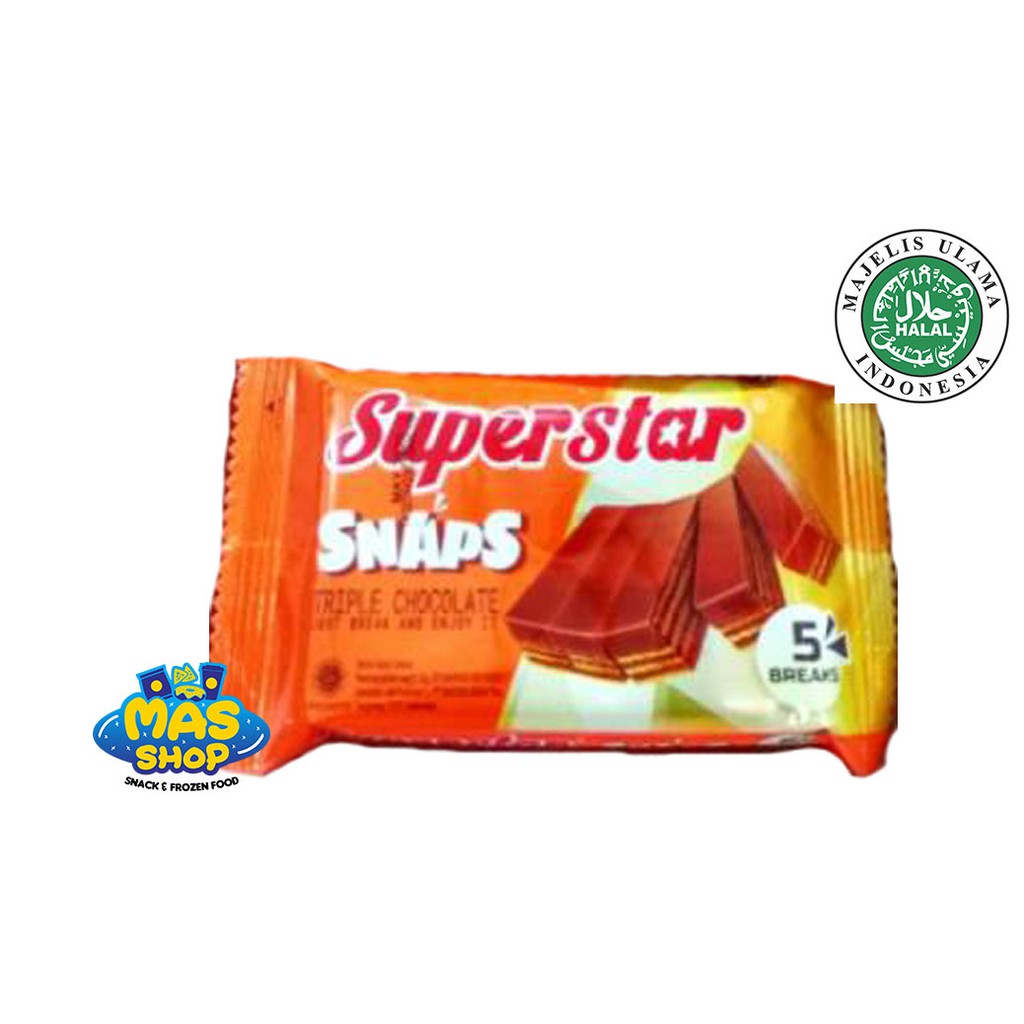 WAFER COKLAT SUPERSTAR SNAPS Wafer Cokelat Mayora super